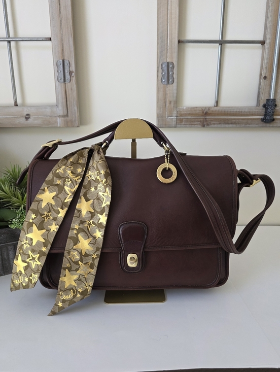Coach Handbags - Vintage Coach Metropolitian Briefcase/Crossbody Mahagony Leather USA + Twilly